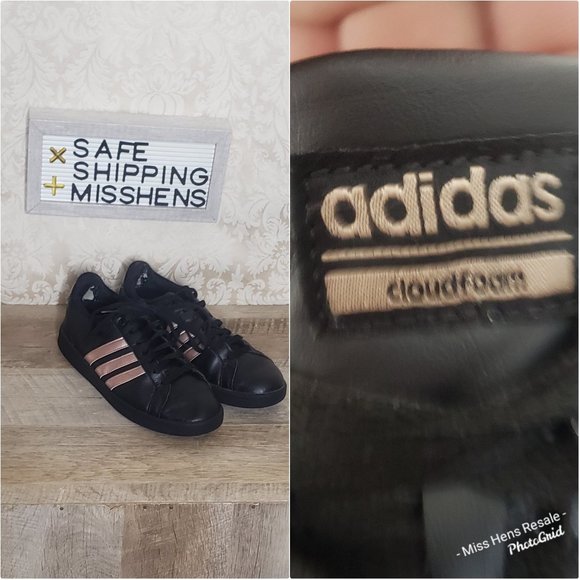 adidas Shoes - WOMENS BLACK ROSE GOLD ADIDAS SNEAKERS